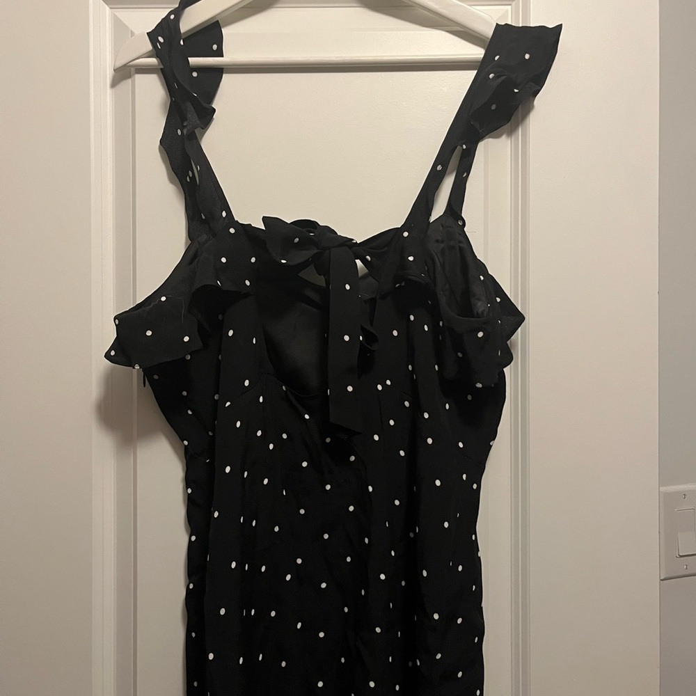 H&M Black Polka Dot Dress with tie back